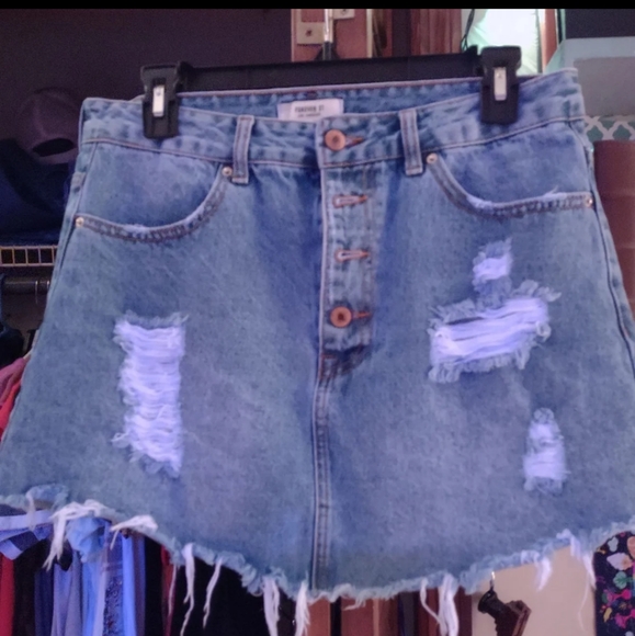 Juniors Jean Mini Skirt - Picture 2 of 4